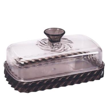 Imagem de Porta Manteiga de Plástico Com Tampa Cristal  Twist Plasutil ref.15442