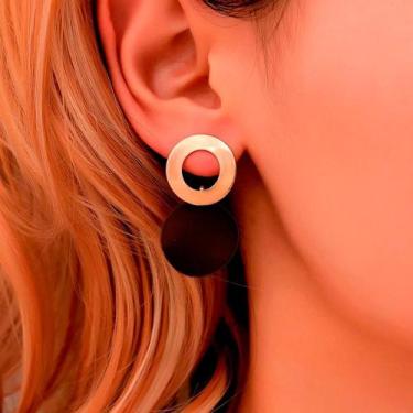 Imagem de Brinco Festa Feminino Delicado Dangle Feminino Vazado Preto - ANJO DA 