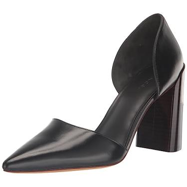 Imagem de Vince Sapato feminino Prim bico fino salto empilhado, Couro preto, 35