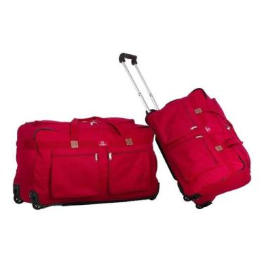 Imagem de Sacola Bolsa Mala De Viagem De Bordo Média Com Rodinhas - Yins, Vermel