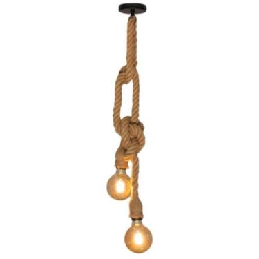 Imagem de Pendente Rústico de Corda 2xE27 1,80m Nordecor