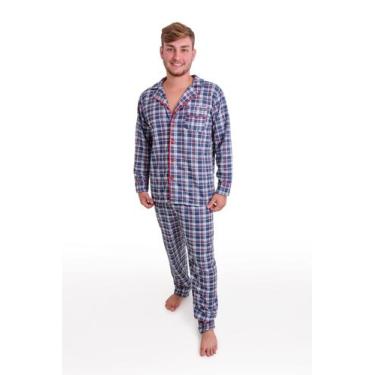 Imagem de Pijama Masculino Americano Inverno Moletinho Homem - Cia da Seda, GG, 
