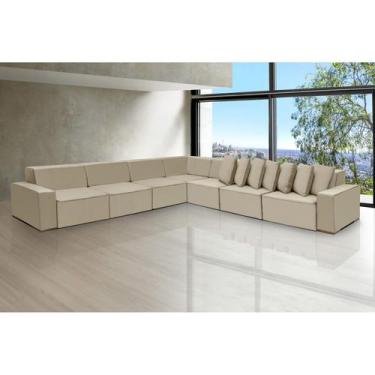 Imagem de Sofá Dubai 4.57x4.57m de Canto Retrátil - Sofisticato, bege