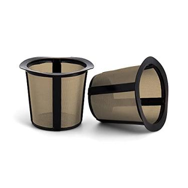 Imagem de Fino Conjunto de filtros de café de malha dourada, para Keurig My K Cup e sistemas compatíveis, conjunto de 2