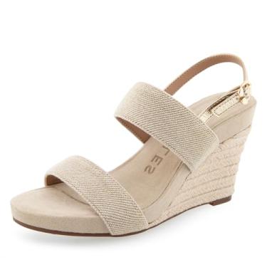 Imagem de Aerosoles Sandália feminina Paxton Wedge, Elástico dourado macio, 9 Wide