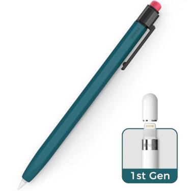 Imagem de TRONWIN Capa iPencil para Apple Pencil 1ª Geração Capa Protetora de Silicone com Aderência Perfeita Design Clássico com Clipe Resistente Compatível com Apple Pencil 1ª Geração (Verde Profundo)