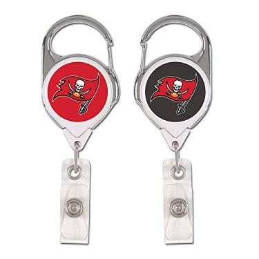 Imagem de WinCraft Porta-crachá retrátil premium NFL Tampa Bay Buccaneers, tamanho único, cor do time