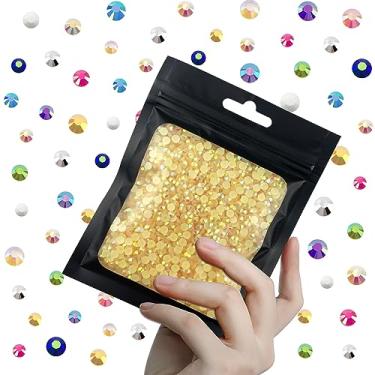 Imagem de CLRDIVA 3000 peças de 4 mm champanhe AB Flatback Resina Strass Bulk Jelly Gems Flat Back Cristais Sem Hotfix Atacado Pedras Diamantes para Artesanato Tumblers Rosto Olho Maquiagem Unhas Bling DIY Decoração
