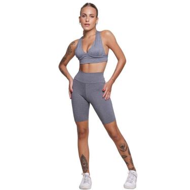 Imagem de Conjunto Top Bojo e Bermuda Ciclista Bella Fiore Roupa Para Academia Treino Moda Fitness-Feminino