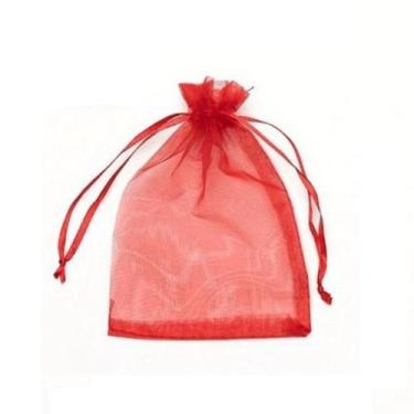 Imagem de Saco Saquinho Organza Tule Liso 8cm x 10cm Pct Com 10un - Sekich, VERM