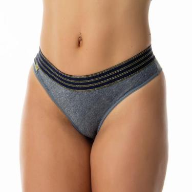 Imagem de KIT 5 Calcinhas Fio duplo Conforto Mescla - Cintura Alta - Vani's Ling