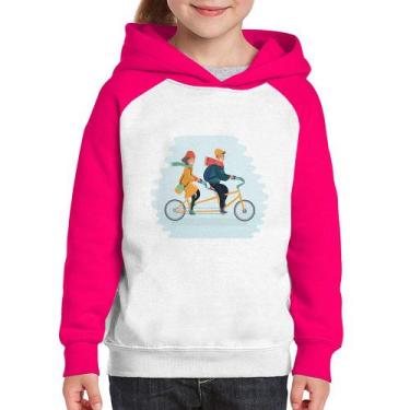 Imagem de Moletom Infantil Casal  Bicicleta - Foca na Moda, Branco, Rosa, 8
