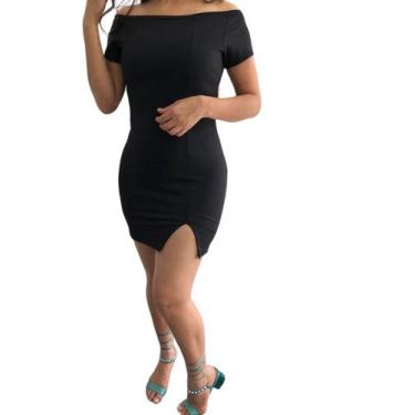 Imagem de Vestido Curto Ombro a Ombro com Fenda Lateral Balada Colado - Vivi Ran
