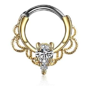 Imagem de Piercing Para Nariz Septo Indiano Prata Pedra Zirconia - De Castro joi