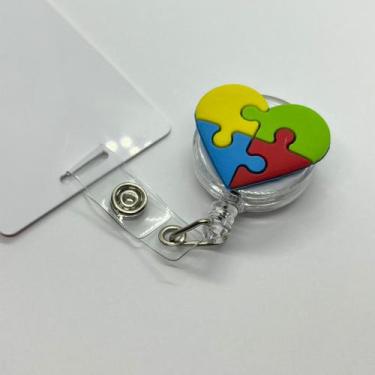 Imagem de Porta Crachá Retrátil Para Identificação de Autista - 1 unidade - Fluf