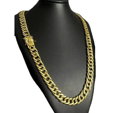 Imagem de Cordão grumet 15mm são jorge - banhado a ouro 18k - ToJoia18k