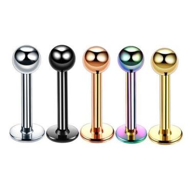 Imagem de 10 Piercings Tragus Labret Medusa Bolinha 3 Mm Atacado Aço - De Castro