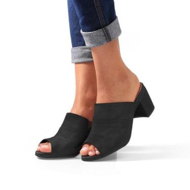 Imagem de Tamanco Feminino Salto 6cm Grosso Sandália Botinha Colors Moda Atempor