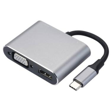 Imagem de Adaptador Tipo C 4x1 Usb C/ Usb C (pd)/hdmi 4k/ Usb 3.0/ Vga - TEBERA,
