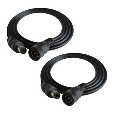 Imagem de DZYDZR 2 peças, 2 metros, 2,1 mm x 5,5 mm, cabo adaptador CC 12 V, cabo de extensão macho para fêmea preto, para LED, CCTV, carro, monitores e mais (2 m)