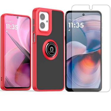 Imagem de Capa Case Anel Para Motorola Moto G55 + Pelicula Hidrogel - GR Global 