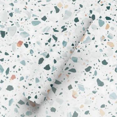 Imagem de Papel De Parede Adesivo Fundo Branco Efeito Granilite - Bazar Dos Quad