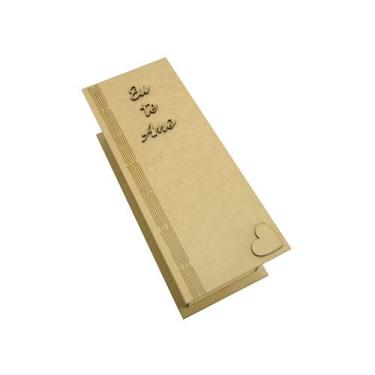 Imagem de Caixa Para Mini Vinho Chandon Tampa Dobravel Com Aplique Eu Te Amo e C