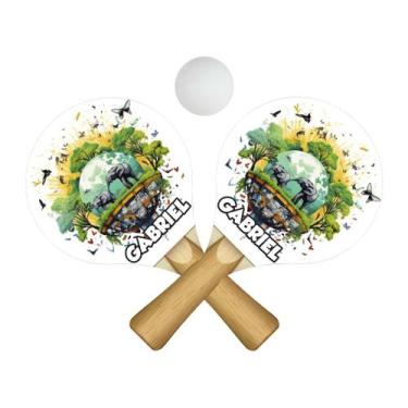 Imagem de Par de Raquetes para Tênis de Mesa Personalizado com Nome + Bolinha 24