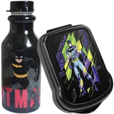 Imagem de Kit Infantil Batman Garrafinha e Sanduicheira Escolar - Plasutil, Batm