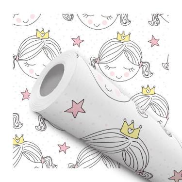 Imagem de Papel de Parede Vinílico Menina Princesa Infantil Quarto 10m - DELIQUA