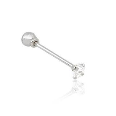Imagem de Piercing Tragus Reto Prata 925 Pedra de Zircônia - MPJoias