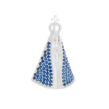 Imagem de Pingente Nossa Senhora Aparecida Prata 925 2,2cm x 2,8cm - MPJoias