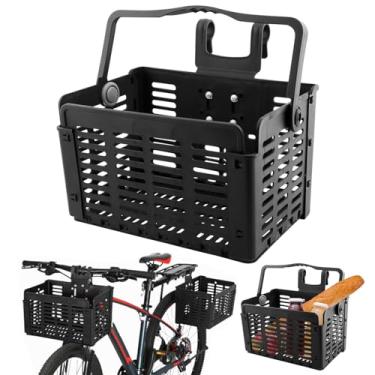 Imagem de Kakalote Cesta Dianteira de Bicicleta, Cesta de Estrutura de Bicicleta Dobrável, Suporte de Carga para Bolsa de Bicicleta Suspensa Frontal Traseira de Plástico Pp Removível(Estrutura Dobrável de Plást