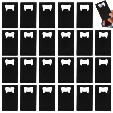 Imagem de CYEAH Abridor de garrafas de cartão de crédito de 60 peças, abridor de garrafas de metal para padrinhos de pôquer, abridor de garrafas de aço inoxidável de vinho para carteira, bolso, festa,