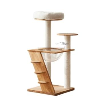 Imagem de Casa de parede de madeira com arranhador para gatos grandes, auxiliares de escalada e treinamento, brinquedo de vila, produtos para animais de estimação, acessórios para casa(J)