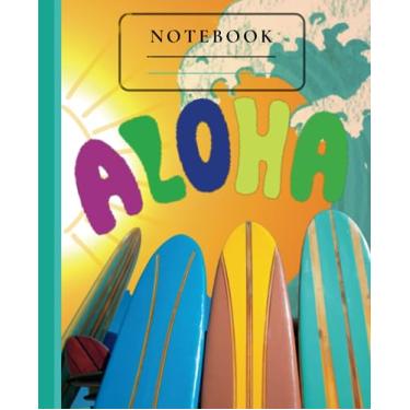 Imagem de Composition Notebook Surfing Aloha: College-Ruled | Sports | 7.5" X 9.25" | 100 Pages