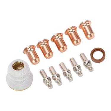Imagem de 12pçs Conjunto de Consumíveis de Tocha de Corte de Plasma 52582 Eletrodo 51313 P1.0 Bico 60432 Tampa de Proteção 60028 Anel de Redemoinho