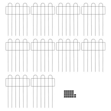 Imagem de Cerca de Jardim de Metal de Ferro TOPINCN, Cerca de Barreira de Animais Com Borda de Arame Decorativa para Animais, Cerca de Estacas Terrestres para Cães e Coelhos e Quintal de