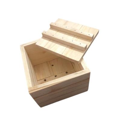 Imagem de ＫＬＫＣＭＳ Prensa de tofu de madeira, ferramenta de cozinha doméstica, faça você mesmo, fabricante de queijo, tofu, prensa para doméstico, folha de, 11.5 Cm X 10.5 Cm X