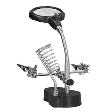 Imagem de Solde Station Magnifier Suporte de Clipe Auxiliar Lupas de Mesa para Projetos de Miniaturas Sm It A Iluminação de Ampliação Apresenta Este Suporte de Clipe Auxiliar Também