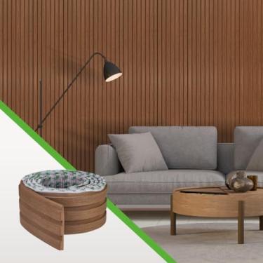 Imagem de Ripado Flexível Painel Autocolante Madeira Revestimento Decorativo Alto Relevo Laminado Meu Rodapé Cinamomo Rolo de 10 metros, 10cm de largura