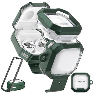 Imagem de RFUNGUANGO [Versão atualizada, alta transparência, capa protetora de suporte, design de bloqueio] Adequado para Samsung Galaxy Buds 2 Pro/Buds Pro/Buds Live/Buds 2 Capa protetora/Galaxy Buds FE (2023