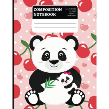 Imagem de Composition Notebook: Wide Ruled Paper Cute Panda Notebook Journal, 8.5" x 11", 110 Pages, Blank Lined Workbook for Teens Kids Students Girls for Home School College for Writing Notes.
