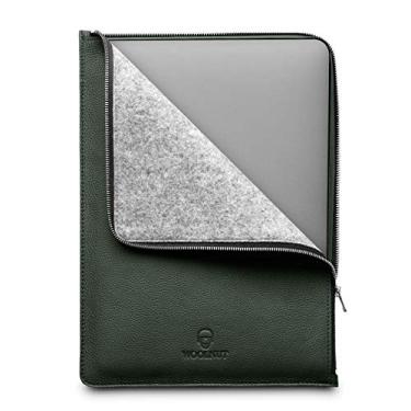 Imagem de Woolnut Capa de couro e lã com zíper, para Dell XPS 15 2020 (9500) e MacBook Pro 15 polegadas - Verde (WNUT-MBP15-F-393-GN)