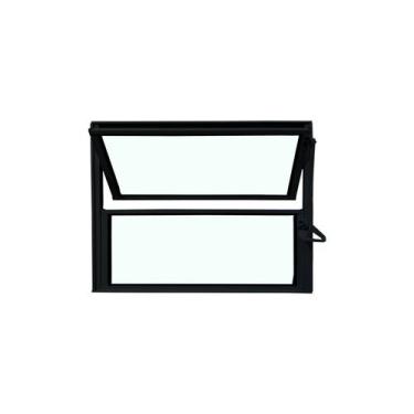 Imagem de Vitro Basculante Alumínio Preto 1 Seção 40 X 80 Linha Esmeralda Brecor