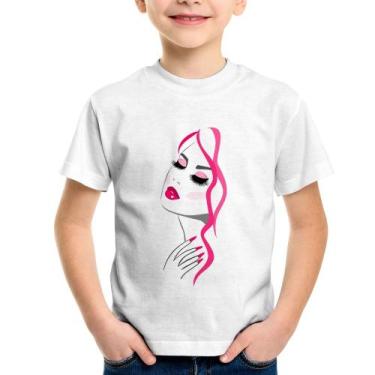 Imagem de Camiseta Infantil Salão De Beleza Maquiagem - Foca na Moda, Branco, 4