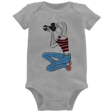 Imagem de Body Bebê Fotógrafa Art - Foca na Moda, Cinza, GG