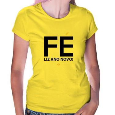 Imagem de Baby Look Fé liz ano novo! - Foca na Moda, Amarelo, M