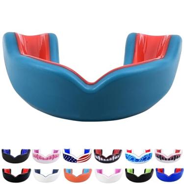 Imagem de Oral Mart Protetor Bucal Juvenil(2024 Aqua/Red) para Crianças-Protetor Bucal Juvenil para Caratê, Futebol Americano, Artes Marciais, Taekwondo, Boxe, Futebol, Rúgbi, Jiu-Jitsu, Muay Thai, Futebol, Hóq
