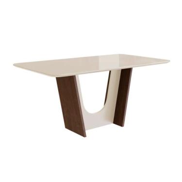 Imagem de Mesa para Sala de Jantar 160x90cm com Vidro Lapidado - Móveis Zamarchi